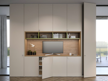 BRIEFING INTERWALL - Sectional divider wooden storage wall by ESTEL GROUP - view 2